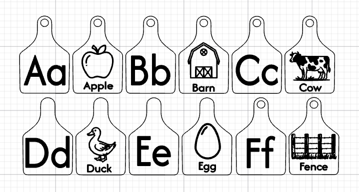 Kids Alphabet Learning Tag Set