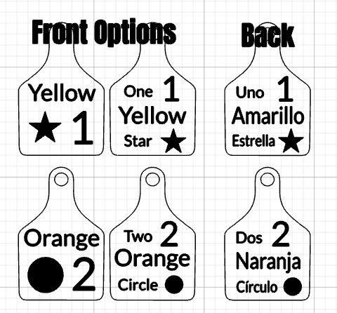 Kids English & Spanish Learning Tag Set
