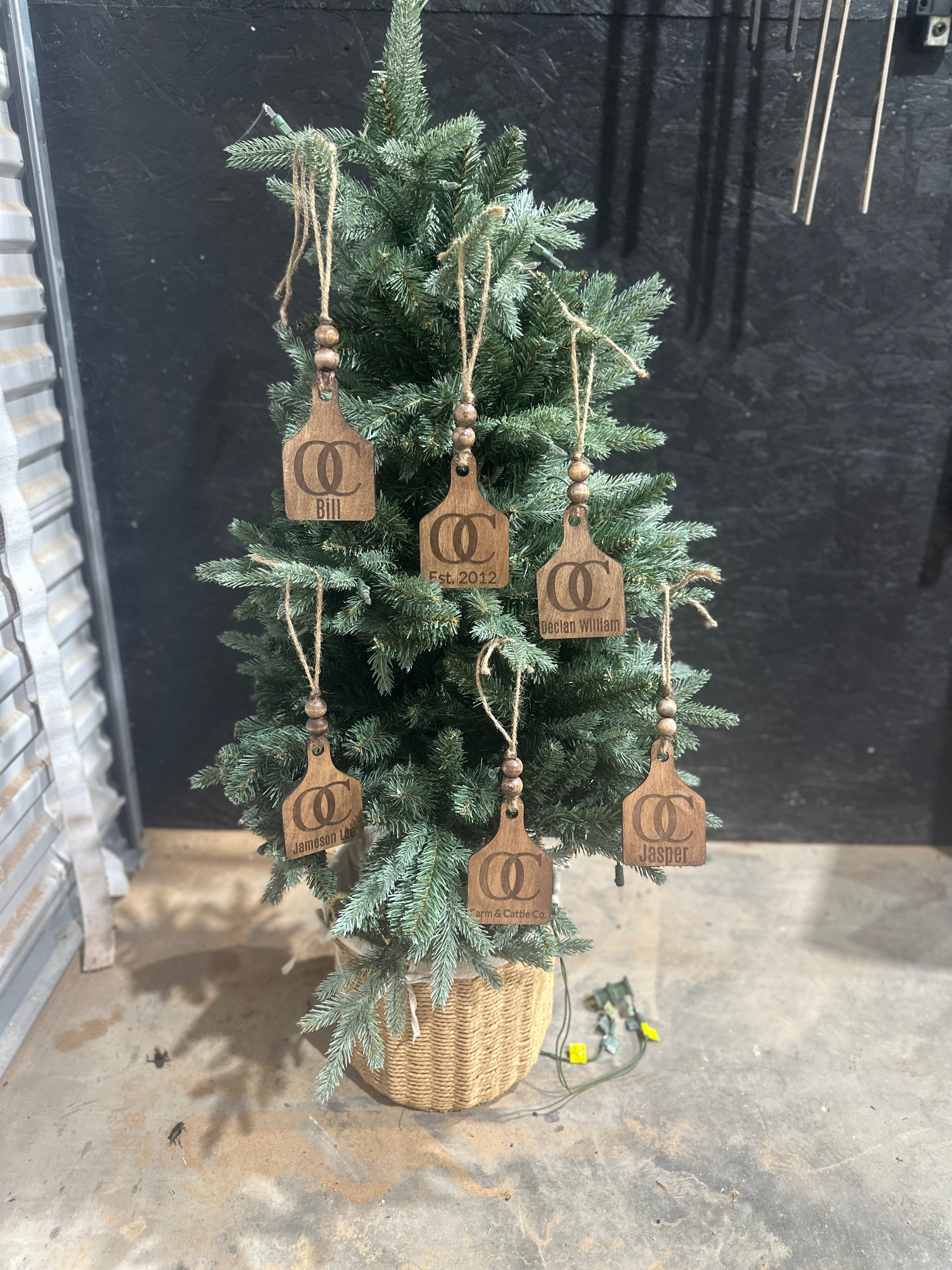 Personalized Wooden Cattle Tag Hanger