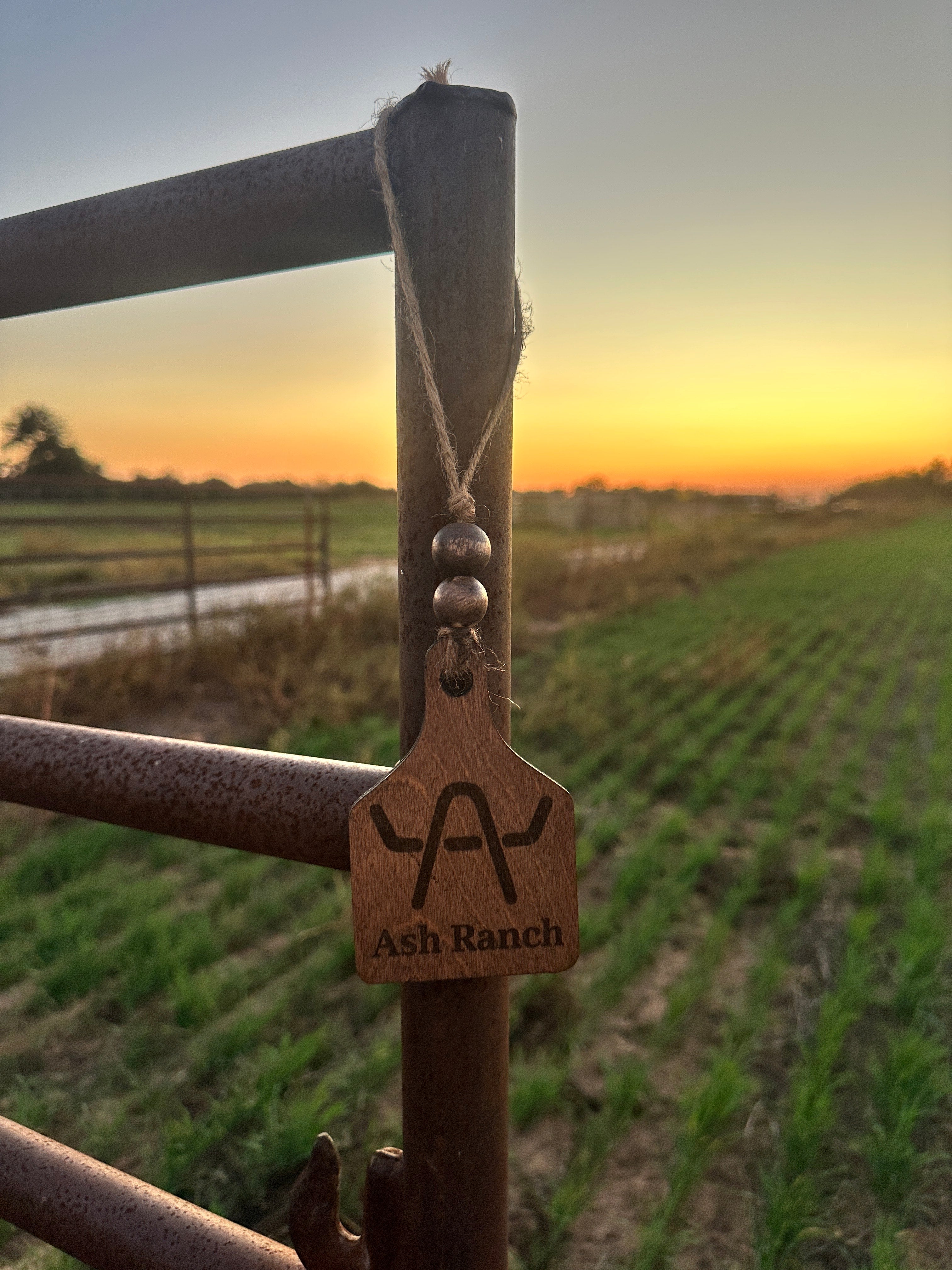 Personalized Wooden Cattle Tag Hanger