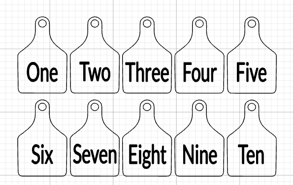 Kids Numbers 1–10 Learning Tag Set